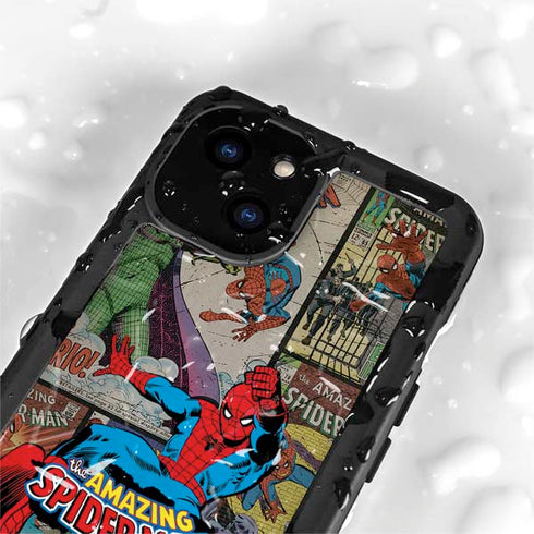 Marvel Classic Comics Amazing Spider-Man Collage iPhone 15 Waterproof Case